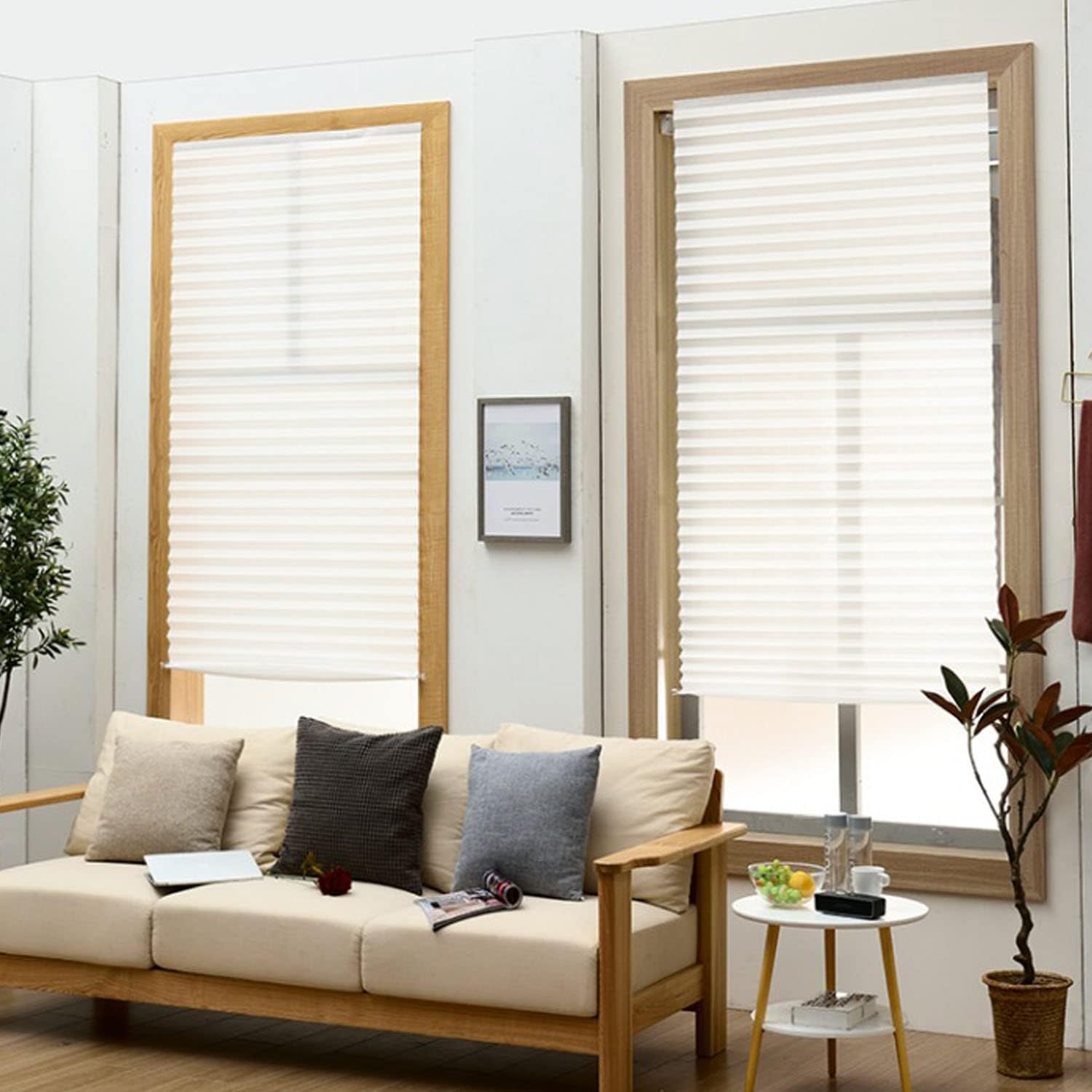 Tende plissettate termiche, senza foratura, tende semi-oscuranti, protezione per la privacy e protezione solare, 60 cm x 180 cm - 7