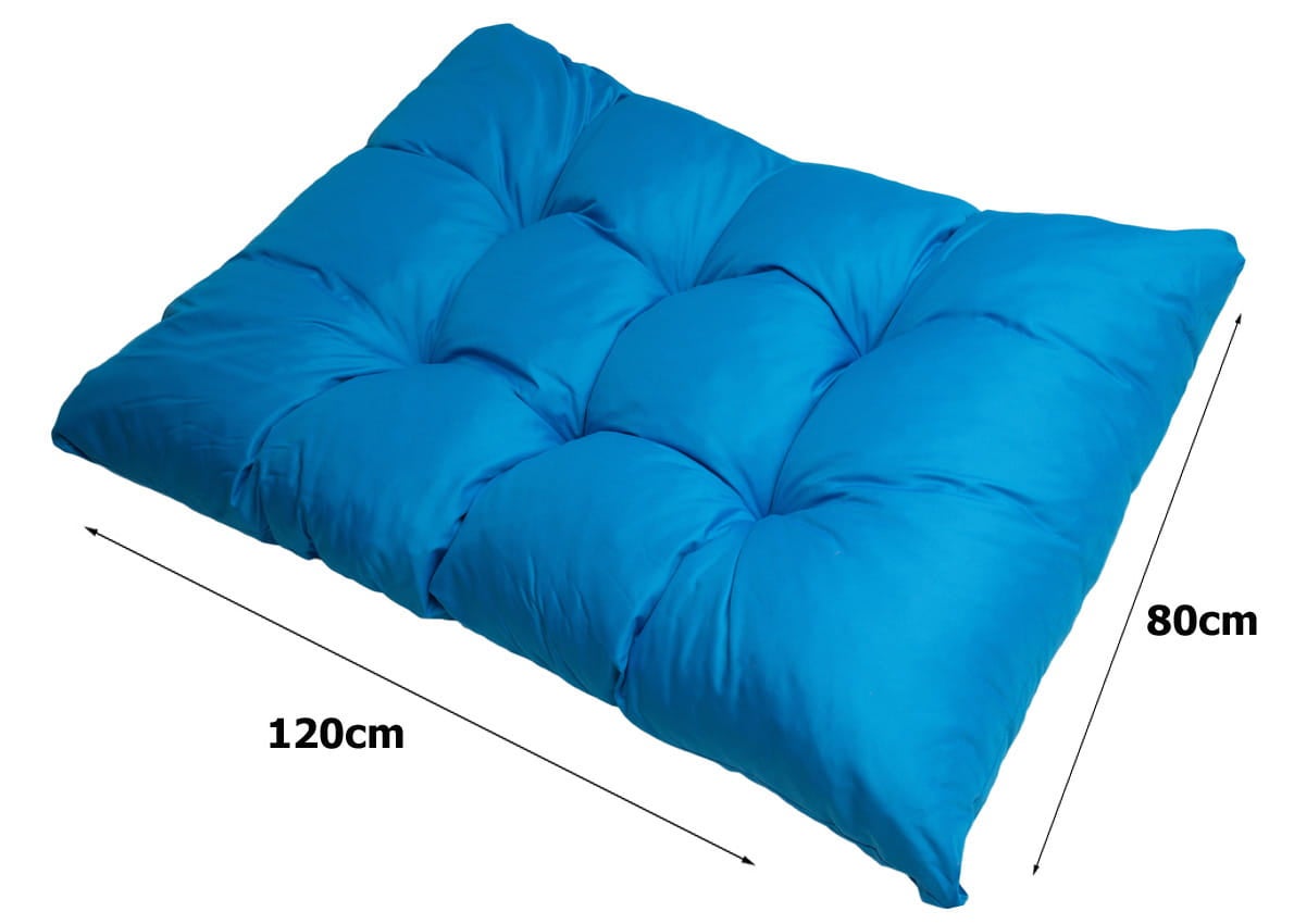 Set coussins pour palettes 120x80 avec dossier 120x40 bleu – coussins extérieurs pour canapé palette, matelas de jardin confortable - 8
