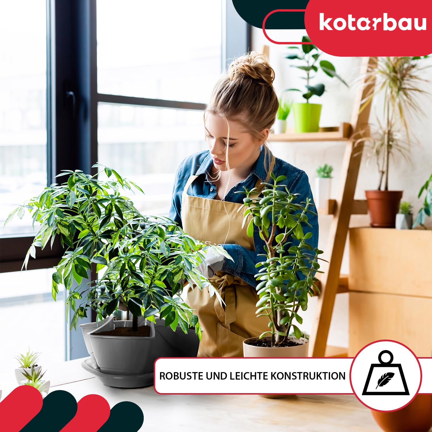 Doniczka donica kaskadowa grafit ogród wertykalny stojąca potrójna kwietnik - KOTARBAU - 4