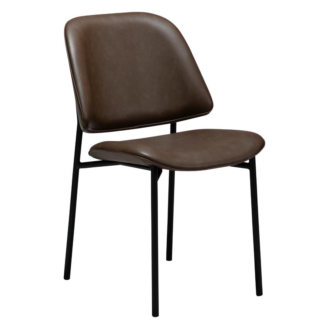 Ohmy Dan-Form krzesło stołowe PU skóra sztuczna brązowy.