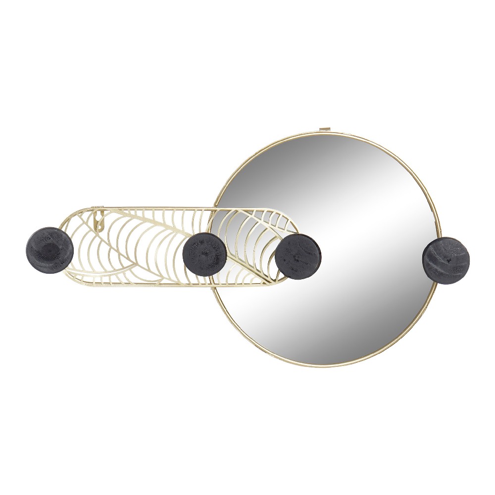 Espejo de pared dkd home decor negro dorado 44 x 7 x 25 cm - marca: dkd home decor - ean: 8424001814244