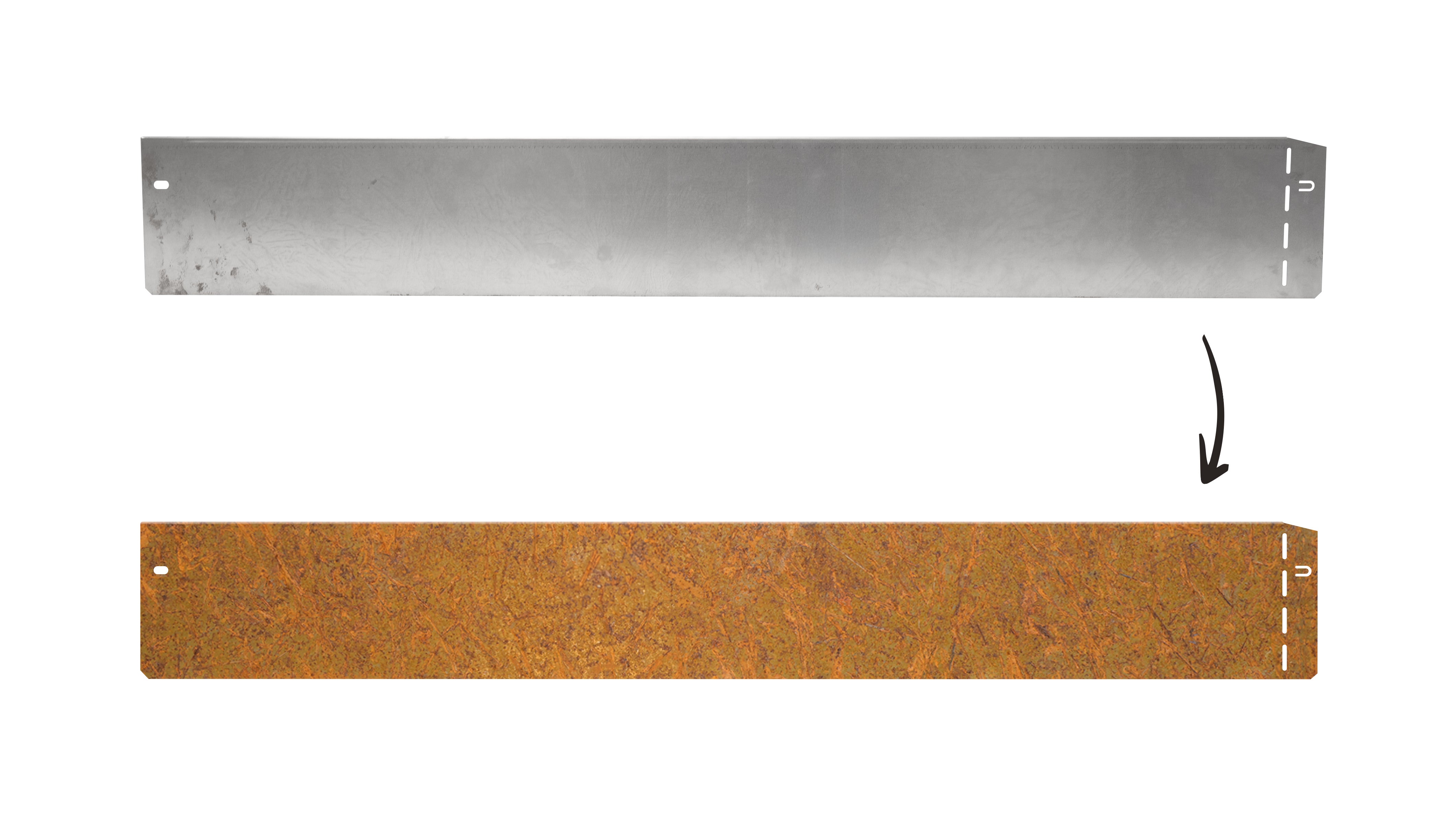 Wovar Bordure de gazon en acier Corten 13 x 95 cm - Par pièce - 3