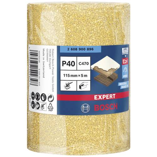 Rollo de papel de lija EXPERT C470 para lijado manual de 115 mm, 5 m, G 40 - 2