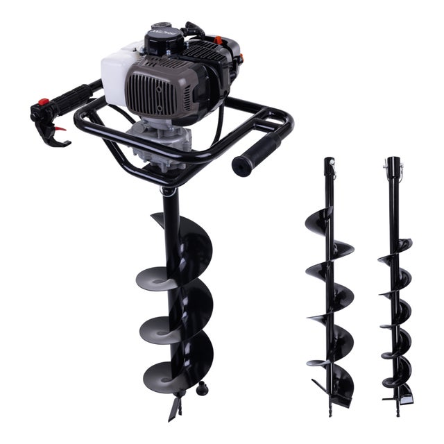Practixx Tarière thermique PX-EB-52 - 1450W - moteur 2 temps - 52 cm³ - 370 tr/min - livrée avec trois mèches Ø 100, 150 et 200 mm