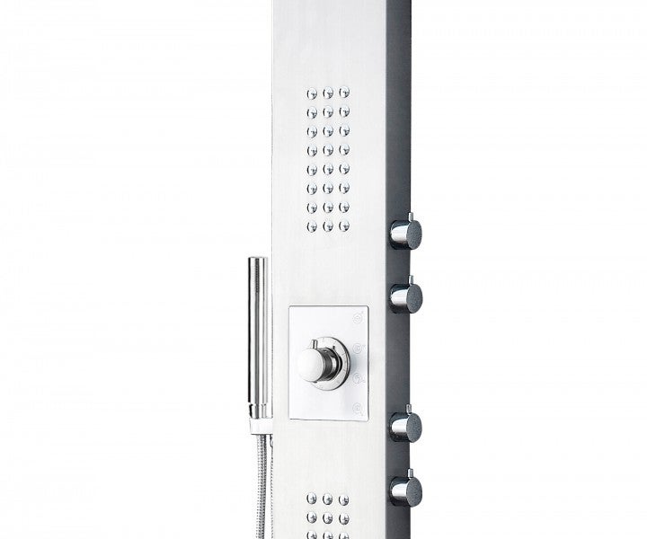 BERNSTEIN - Colonne de douche Chrome thermostatique murale acier inox mitigeur, pommeau de douche - Assemblée, jets massage - 165x22cm - SEDAL 8815 - 2