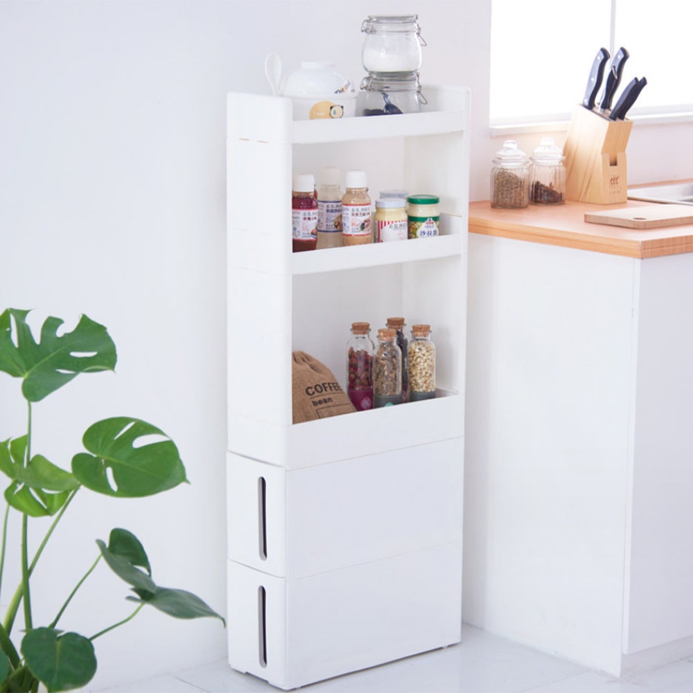 Carrello Portaoggetti Slim Shally Dogan - 4 Ripiani, Ruote, 50x16x80 Cm