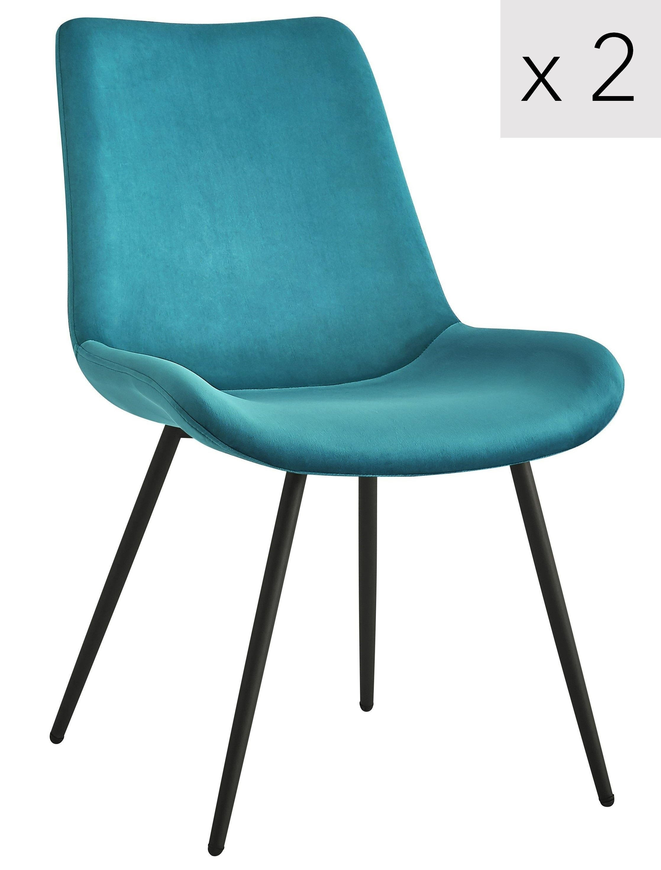 Miliboo Sillón Escandinavo De Tela Azul Pato Y Madera Clara ISKO