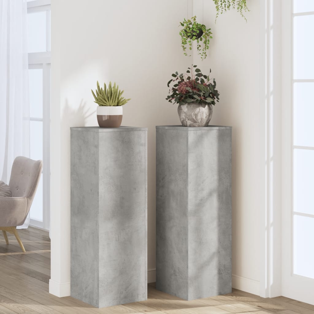 Supports pour plantes, 2 pièces, gris béton, 33 x 33 x 100 cm - 3