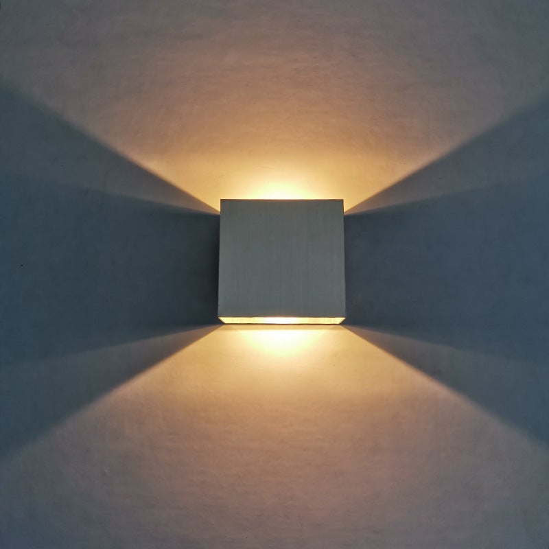 6W ściemnialna kwadratowa lampa ścienna LED, nowoczesna wewnętrzna lampa ścienna do sypialni, salonu, ciepłe światło