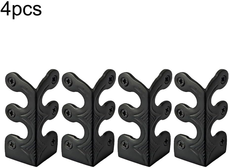 Faderr Lot De 12 Protections D’Angle Métal Noir – Coins Meubles Style Antique, Protection & Décoration Pour Table, Bureau, Commode