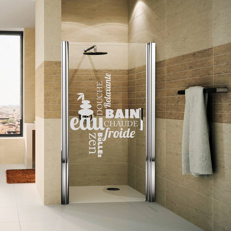 Adesivo porta di doccia Douche zen - Sticker adesivo - adesivi murali - 85x70cm - 2