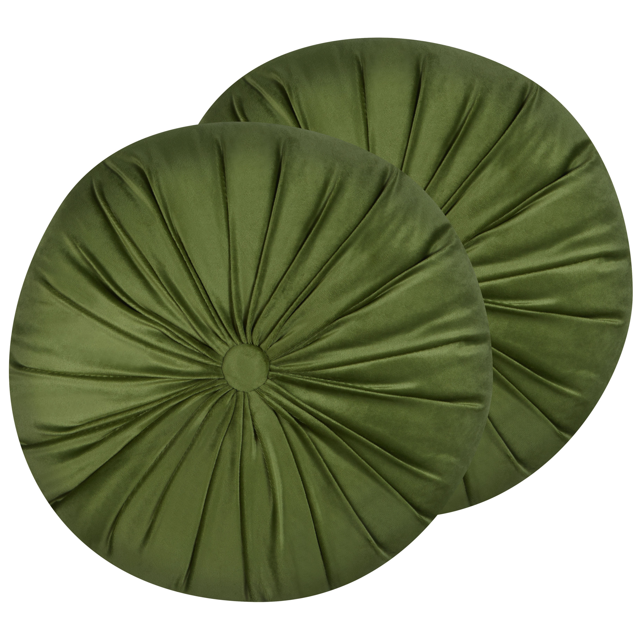 Beliani conjunto de 2 cojines bodai terciopelo 38 x 38 cm liso verde