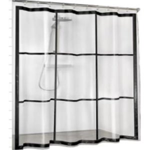 Tenda Doccia In PEVA Nero Opaco 120x220 Cm Con Anelli Inclusi - Extra Lunga, Impermeabile, Ecologica, Riciclabile