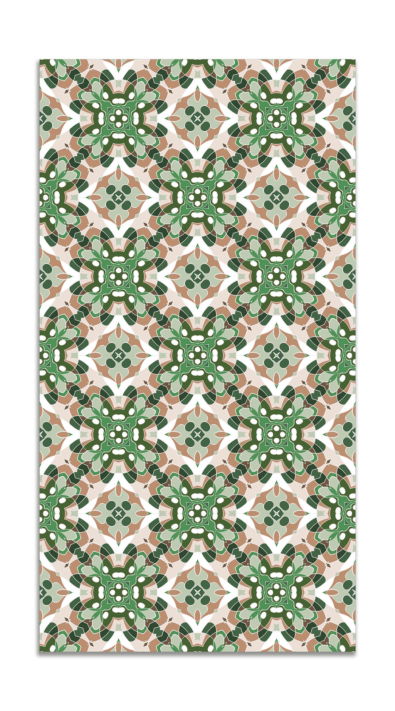 Panorama Tapis du sol Vinyle Tuile Orientale Vert 60x200 cm - Tapis de ...