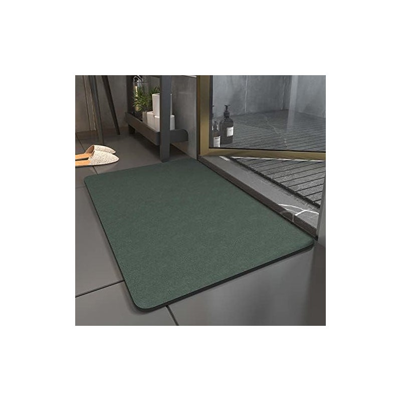 Mata łazienkowa z ziemią okrzemkową szybkoschnąca, mata kuchenna, łazienkowa (60*90 cm), ciemnozielona
