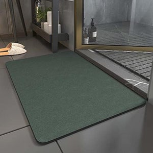 Alfombra De Baño De Piedra De Diatomita - Absorbente, Secado Rápido, Antideslizante, 40x60 Cm, Gris