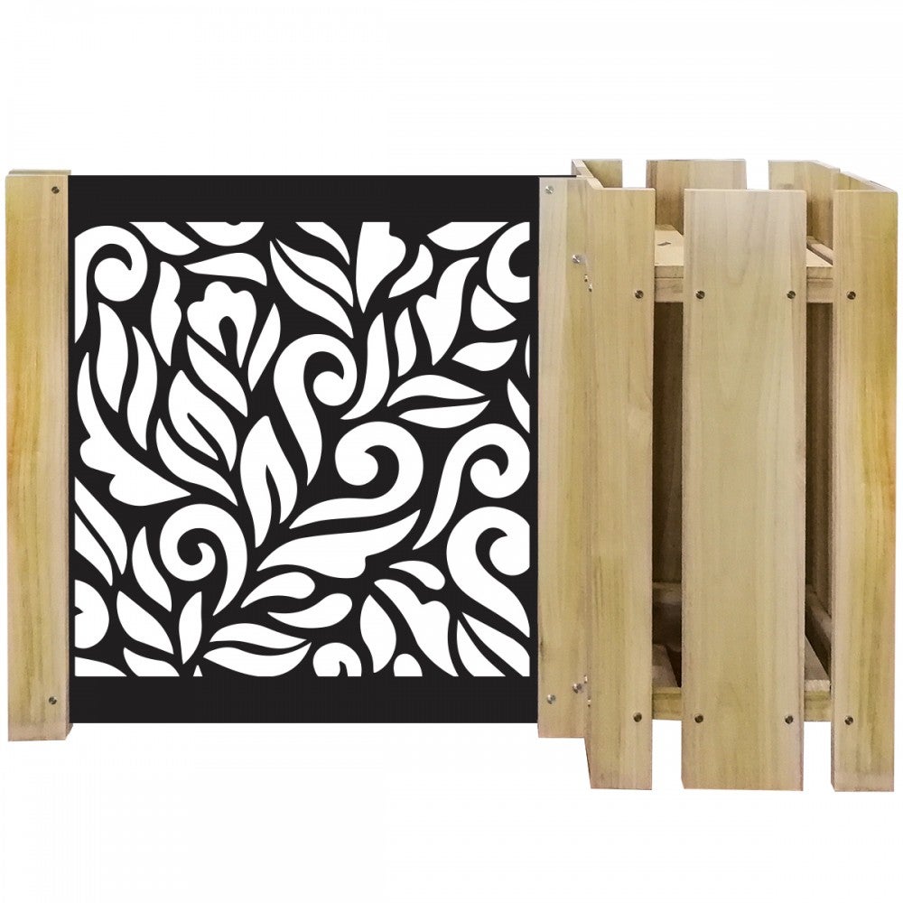 DONICA DREWNIANA KOMPOZYCJA - Donica z modułową przegrodą - 150x100 cm - Wykonana z drewna i PVC - model GHIRIGORI