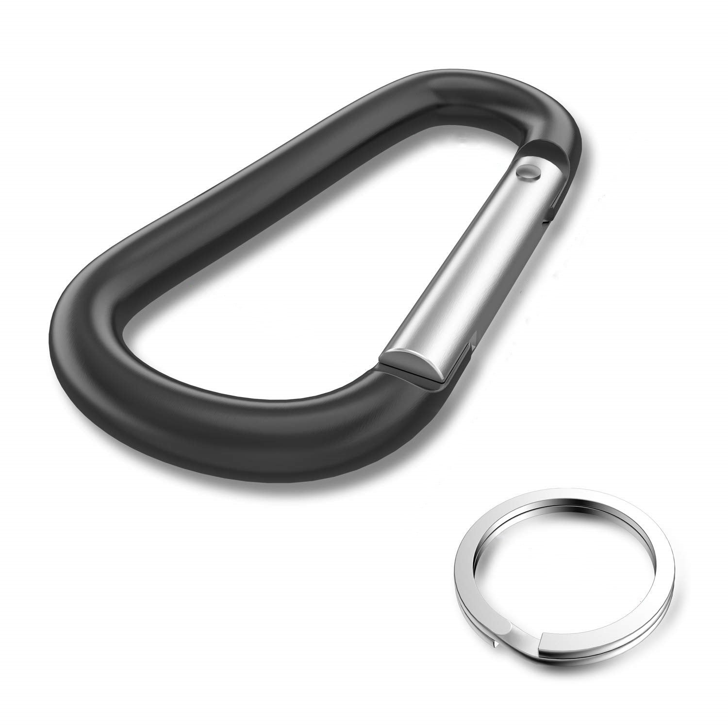 Lot De 10 Mousquetons En D En Alliage D'Aluminium - Verrouillage à Vis, Multicolores - Pour Randonnée, Camping, Porte-Clés