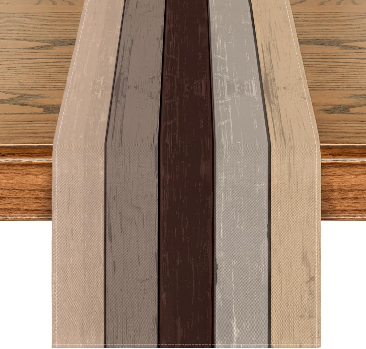 Bieżnik jesienny – antyczny – rustykalne drewno – sezonowa dekoracja stołu kuchennego do wnętrz, na imprezy i święta – 33 x 119 cm