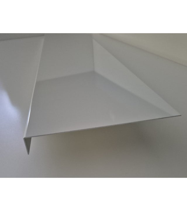 Bande de rive Blanc Pur, RAL 9010 Brillant, épaisseur 1 mm, 1 pli retour 3 cm , Largeur 6 cm , Longueur 140 cm