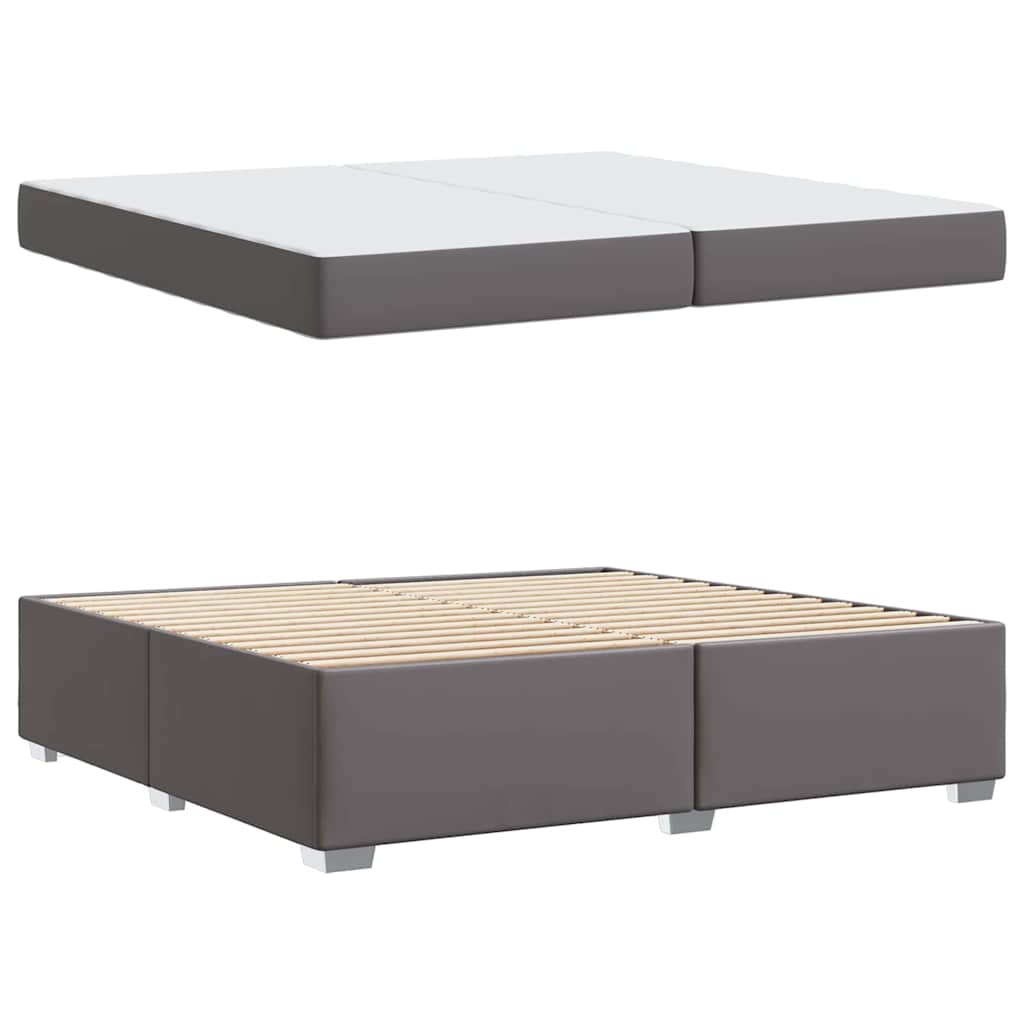 Cadre de lit gris en PVC pour la chambre, 200 × 200 cm - 4