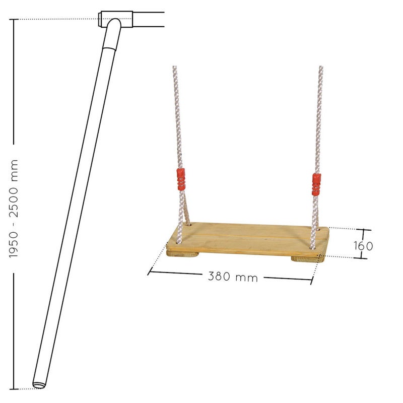 Balançoire bois pour portique compatible hauteur 1,70 à 3 m - 6