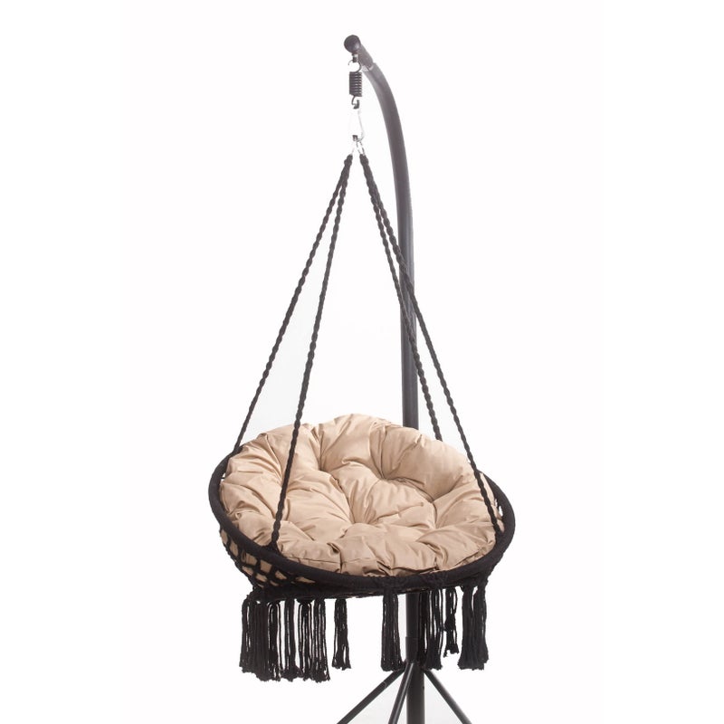 PODUSZKA OGRODOWA NA FOTEL WISZĄCY BOCIANIE GNIAZDO 90x90 CM BEŻOWA PODUCHA NA HUŚTAWKĘ PODUSZKA NA KOKON PODUSZKA NA KRZESŁO DWUSTRONNA