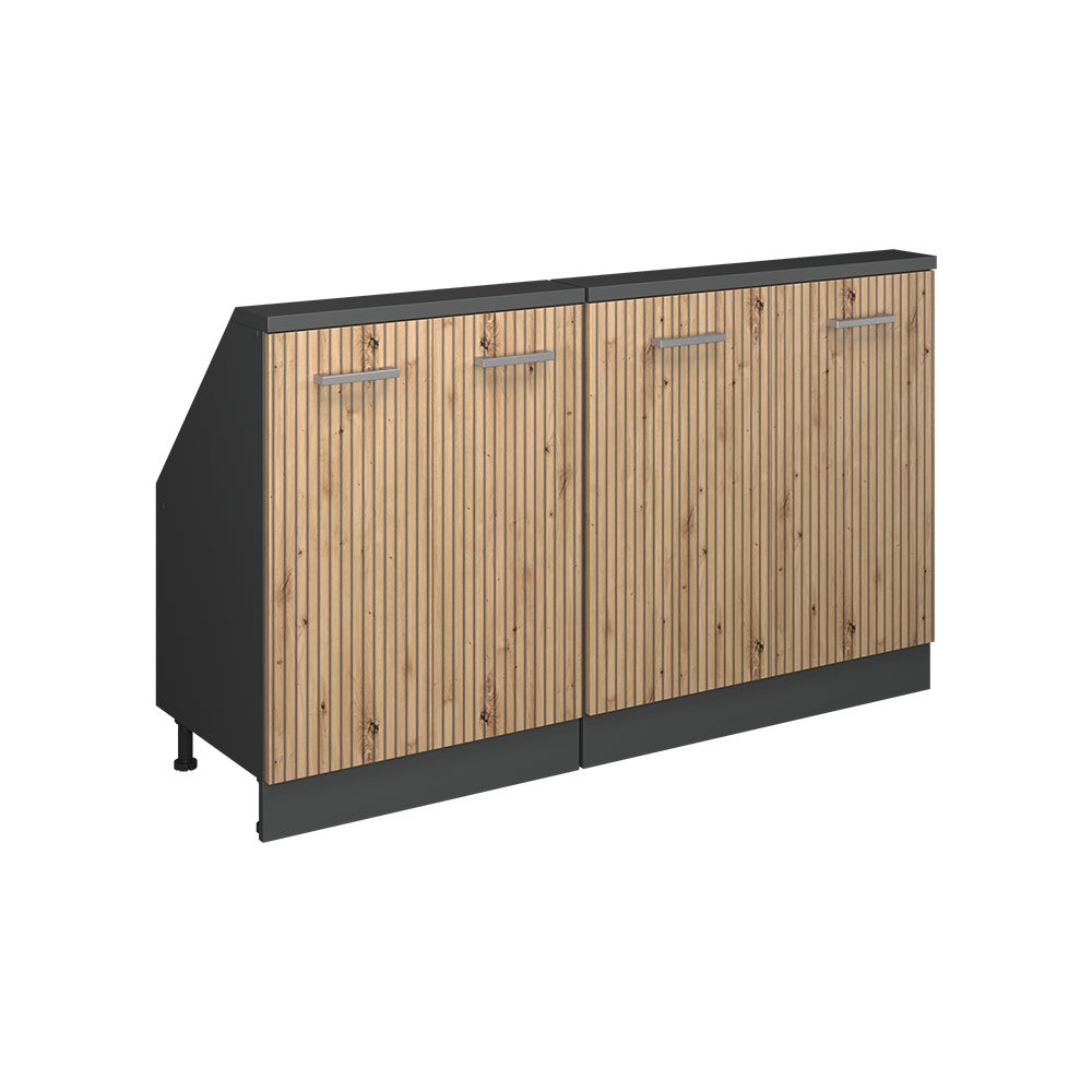 Vicco Szafka kuchenna na dach skośny R-Line, Dąb rzemieślniczy, 140 cm Zestaw 2 sztuk