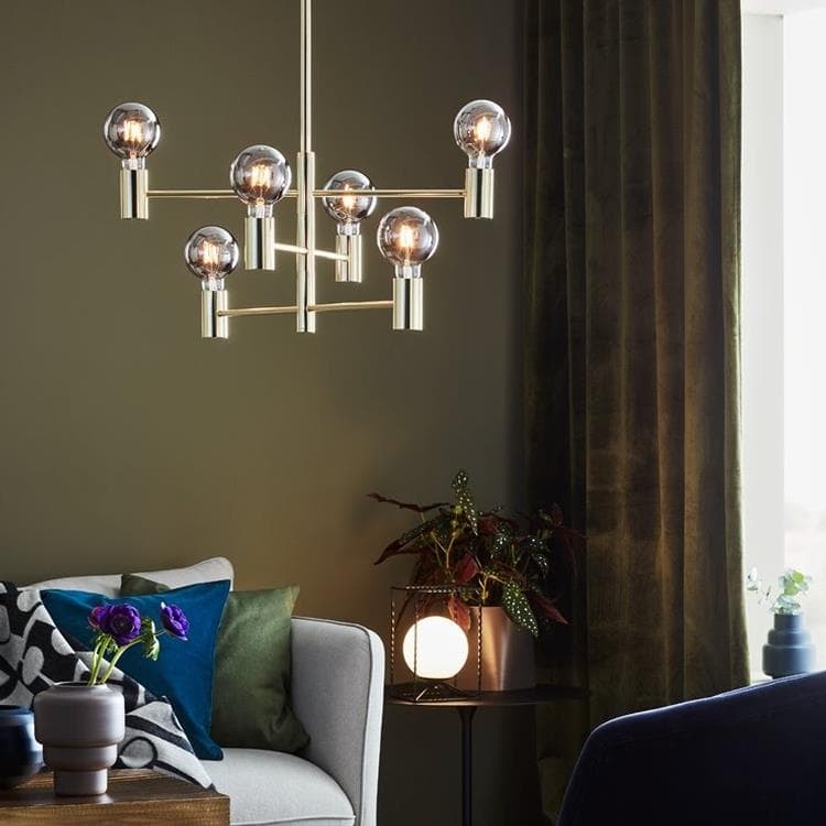 CAPITAL-Suspension 6 lumières avec 3 bras orientables Métal Ø62cm - - 2