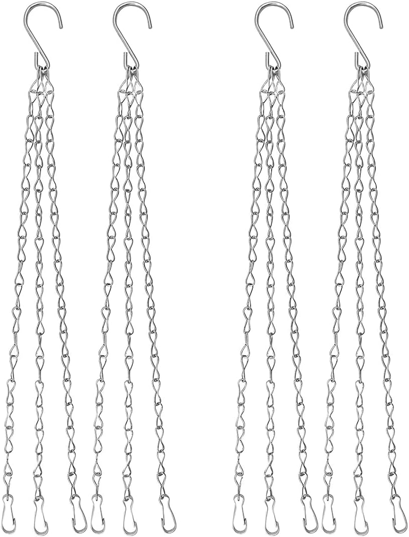 Sztuki łańcuchów do zawieszania koszyków na kwiaty, łańcuch do zawieszania doniczek, metalowe łańcuchy do zawieszania, 40 cm, do doniczek