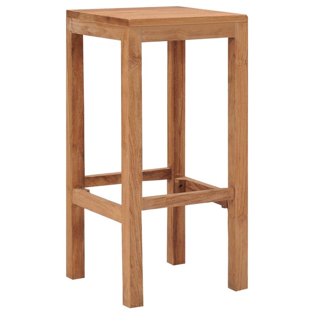 VALERIA - Lot de 2 tabourets bar de jardin teck rotin synthétique beige | Leroy Merlin VALERIA - Lot de 2 tabourets bar de jardin teck rotin synthétique beige | Leroy Merlin