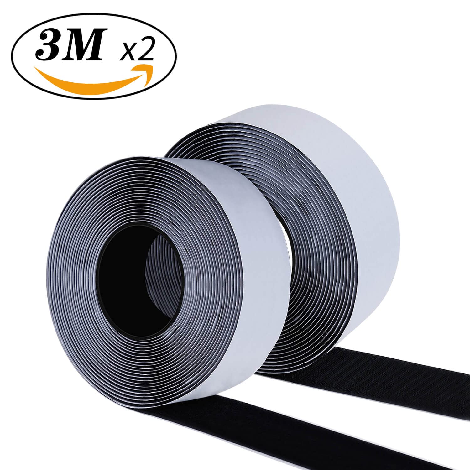 Ruban Velcro 3 m, adhésif, fixation, 30 mm de large (30 mm x 3 m, noir) - 2