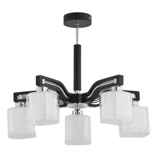 Lampa sufitowa wisząca Consul Venge czarno-biała 5xE14x10W nowoczesna wym: 43 x 51 x 51 cm metal Alfa