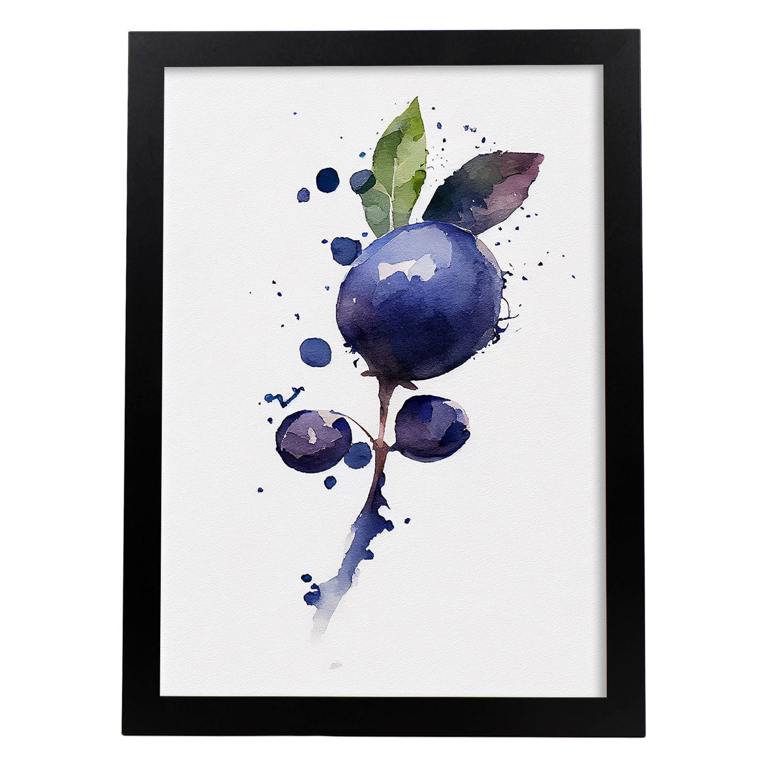 Nacnic poster de arándano a todo color ilustraciones de frutas verduras y comida sana en estilo acuarela diseño moderno y modelo 3 a3 sin marco