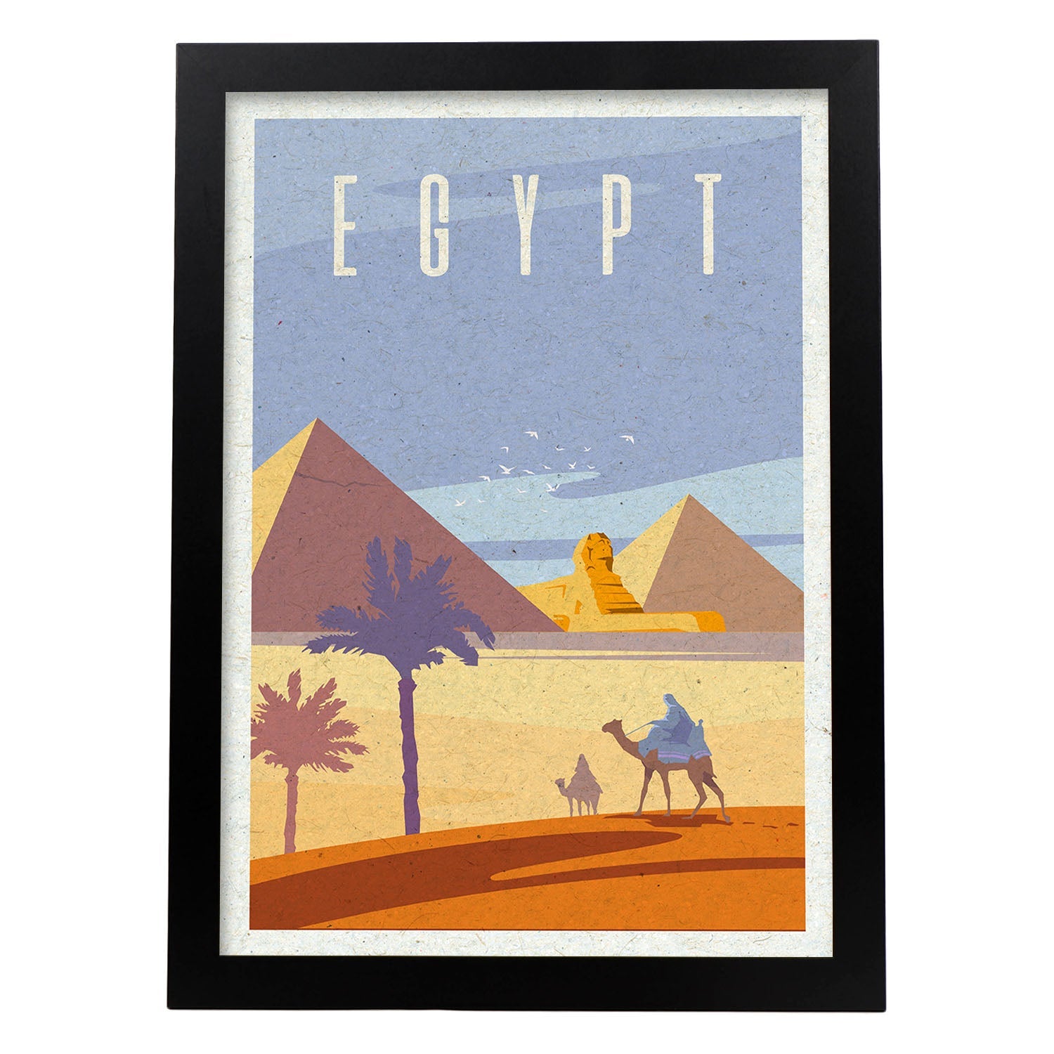 Affiche Murale Papyrus égyptien, Décoration Barque, Thème Egypte Antique