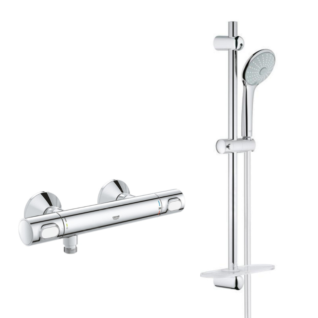 Grohe Set Mitigeur Thermostatique de Douche + Ensemble de douche complet 3 jets EUPHORIA 110 (34840000-EUPHORIA3)