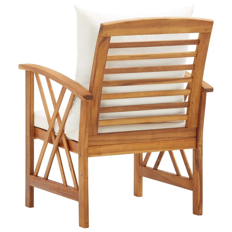 Chaises de jardin avec coussins lot de 2 Bois d acacia massif - 5
