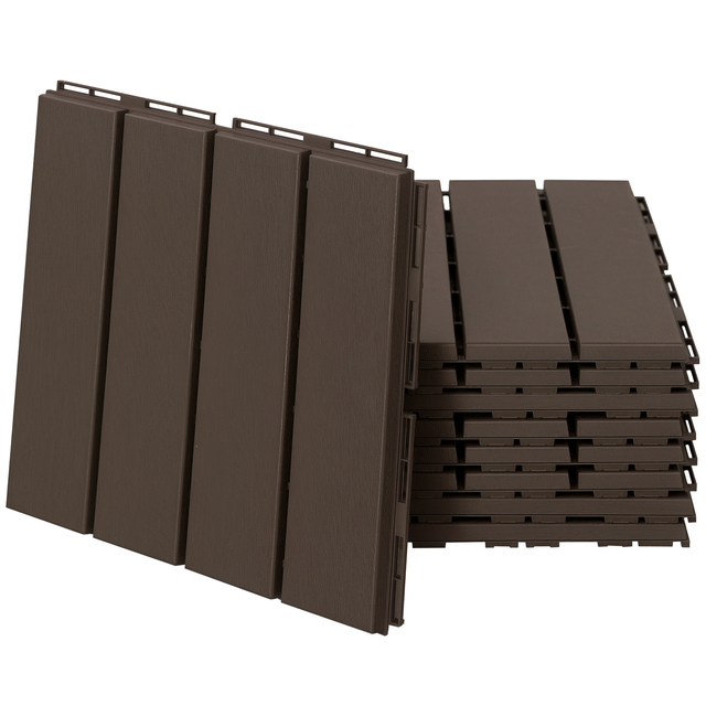 płytki tarasowe 30 x 30 cm 9 części 0.81㎡ click płytki balkon płytki z system zatrzaskowy funkcja drenażu pokrycie podłogi płytka do taras balkon brąz
