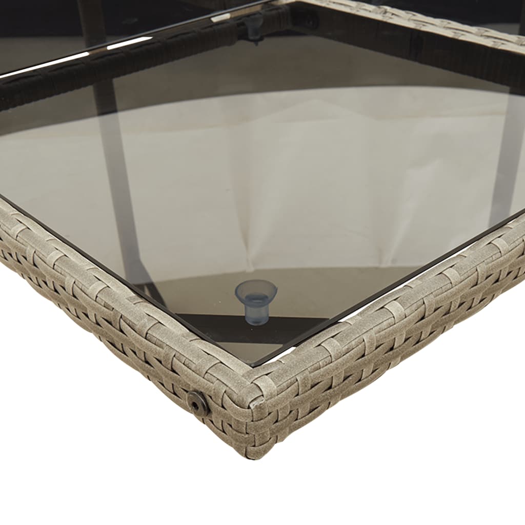 Set comedor de jardín 5 uds | Conjunto de mesa y sillas con cojines ratán sintético gris CFW30016 - 6