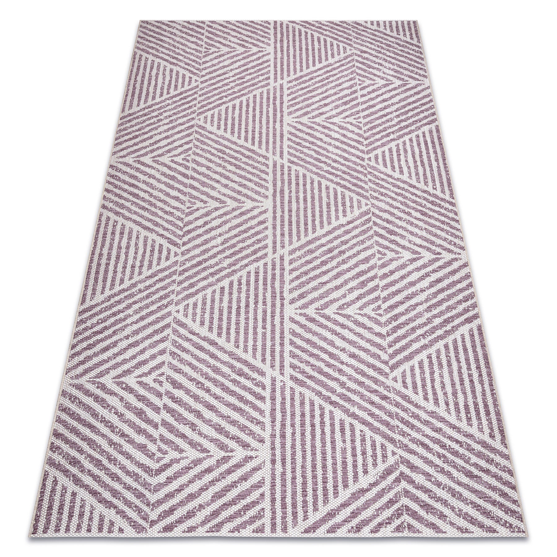 Alfombra color 47176260 sisal líneas, triangulos, zigzag beige / rubor rosado 60x110 cm