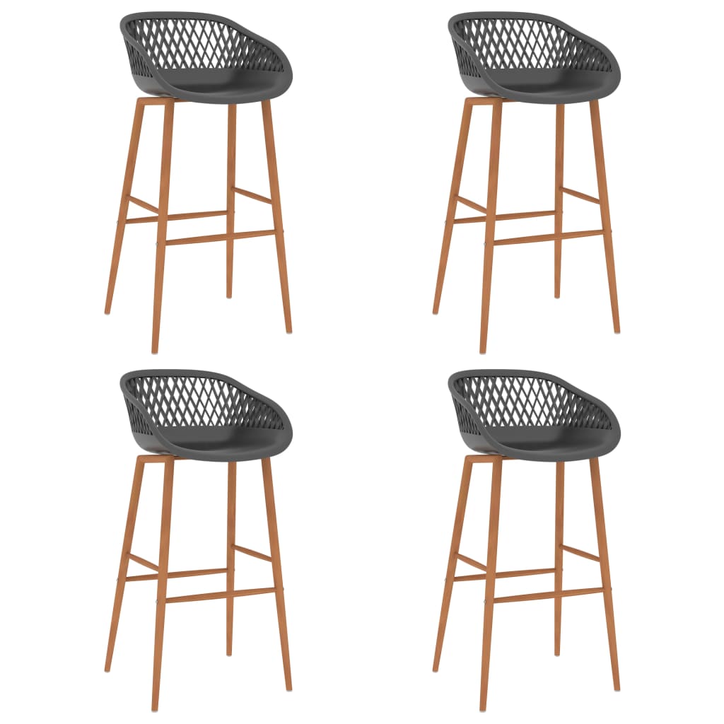 Juego de 4 taburetes de bar grises