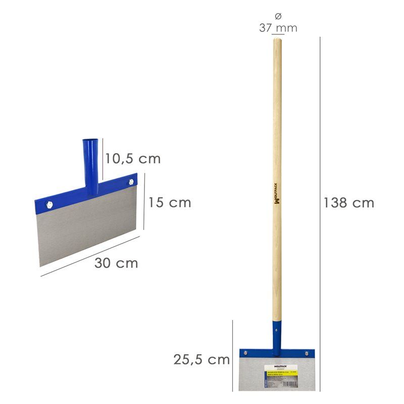Grattoir plafond/sol 300x150 mm. Avec manche en bois 1200 mm. - 2