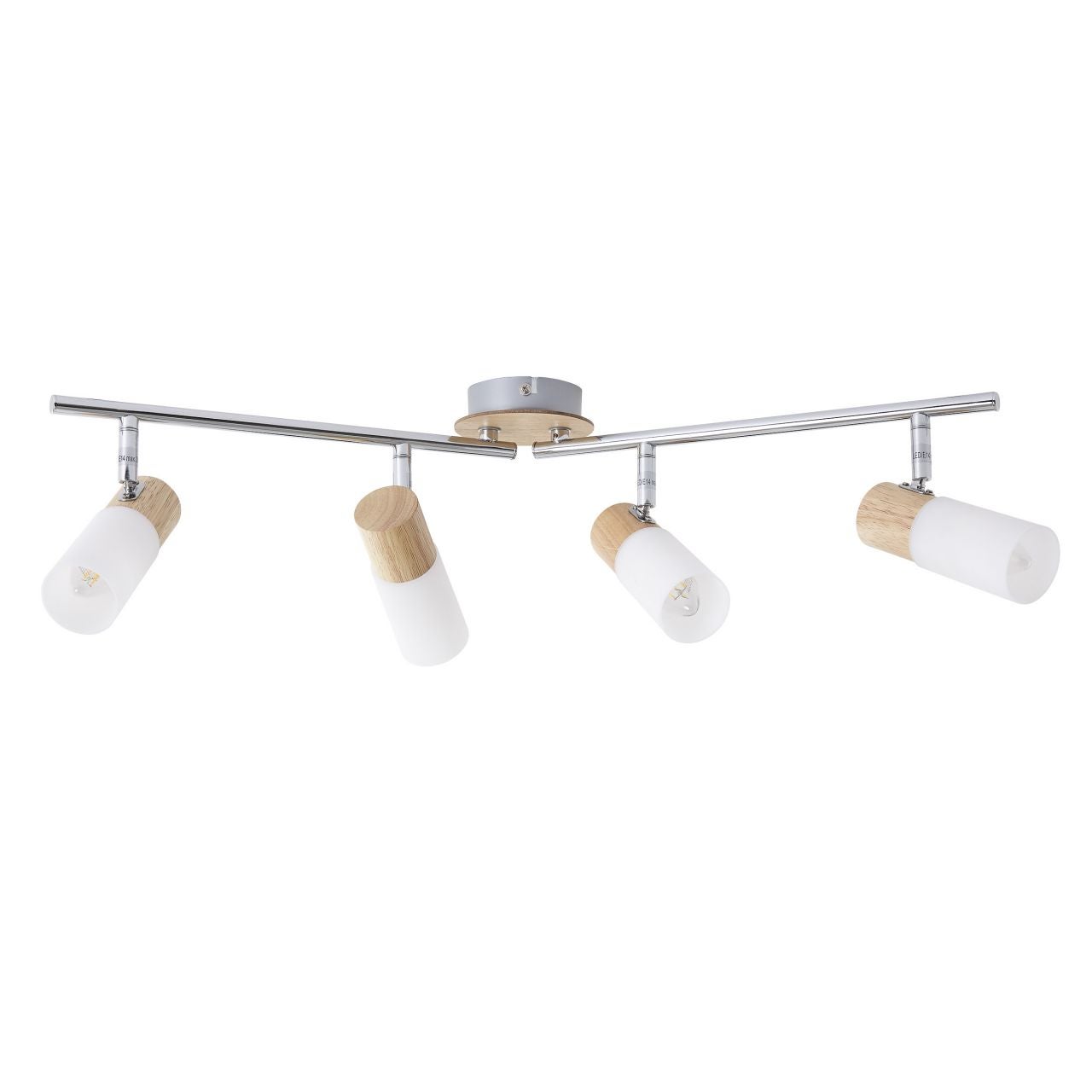 Lampa BRILLIANT, świetlówka 4-płomienna Avia, kolor czarny/drewniany, metal/drewno, 4x D45, E14, 40W, żarówki w kształcie łezki (nie dołączone), A++ - 6