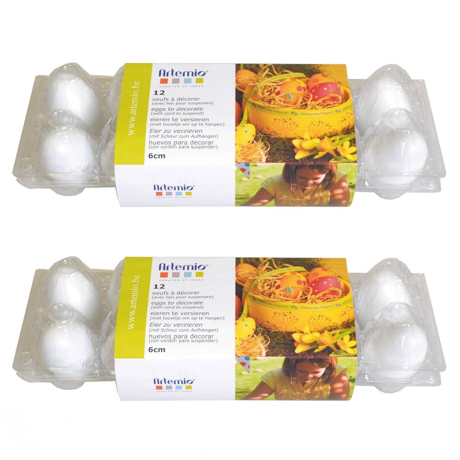 24 Uova Di Pasqua Colorate In Plastica Da Appendere - Decorazioni 3x4 Cm
