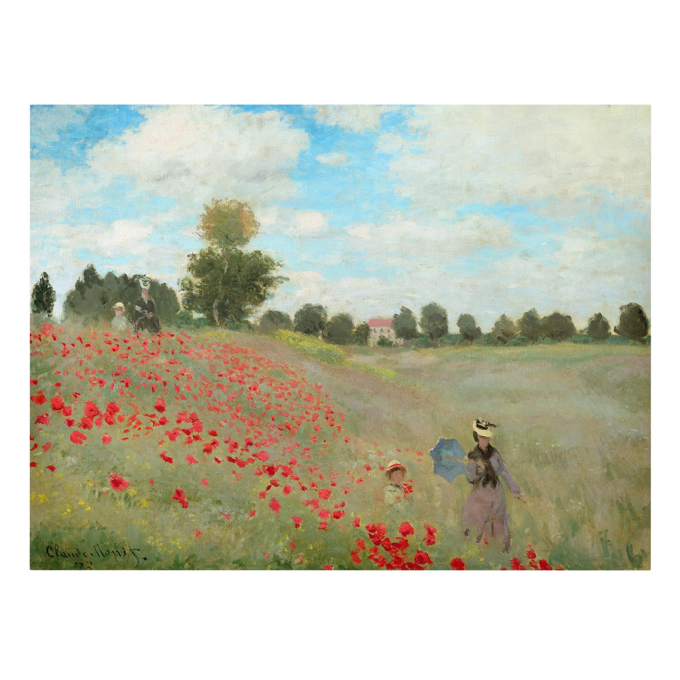 Impression sur toile tableau sur toile châssis vert Claude Monet prairie fleurie peinture 163 chambre à coucher salon couloir 100 x 75 cm - 5