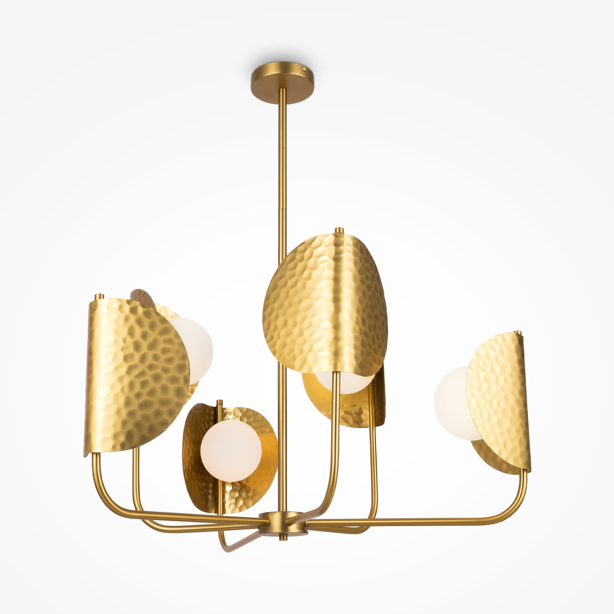 Lustre Suspension Italien Arterameferro – Verre Opalin Vert Et Laiton, Style Campagne