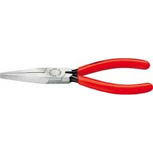 Pince à longs becs, becs plats en acier au chrome vanadium, tête polie, poignées à gaine en plastique, Long. : 190 mm, Long. des becs 50,0 mm