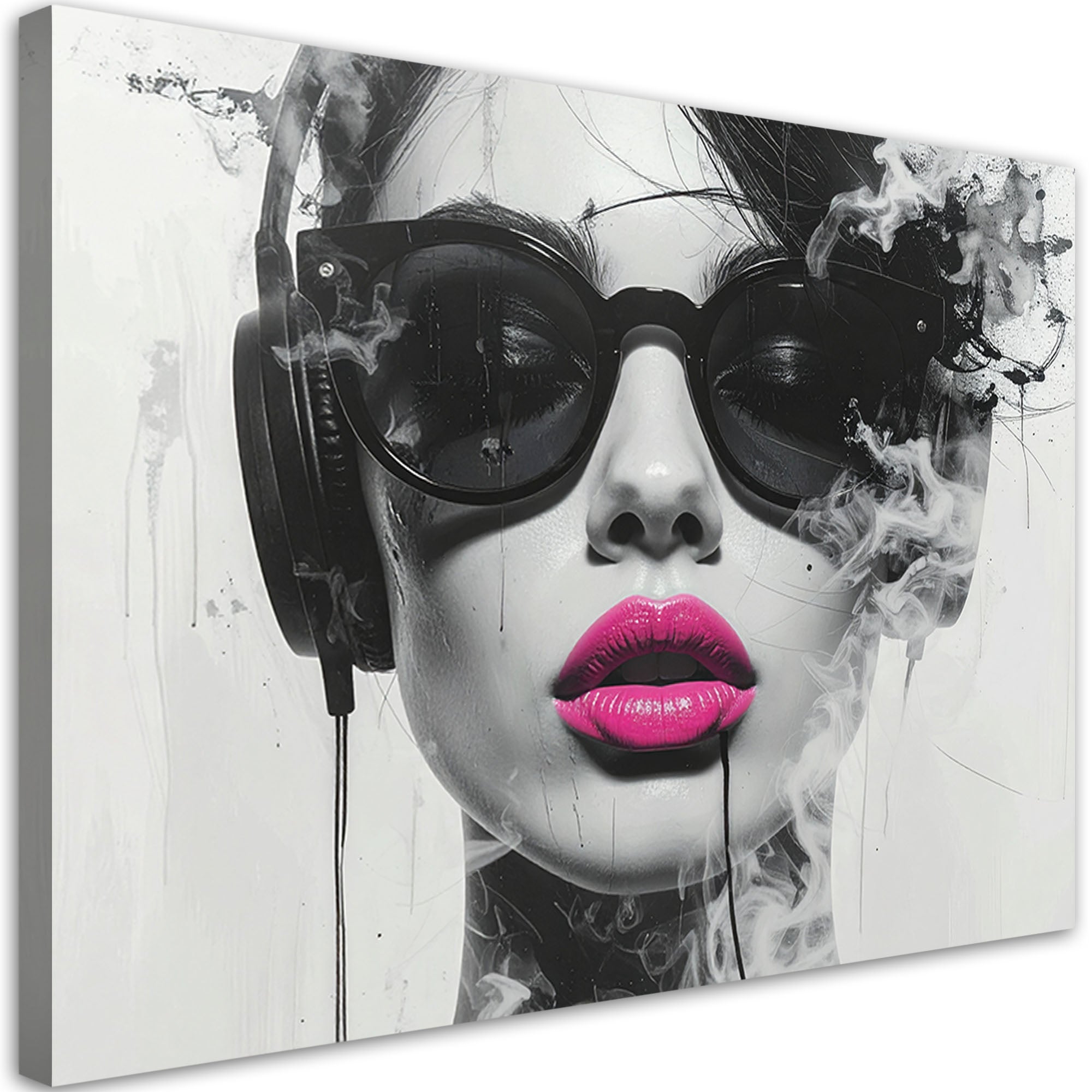 Obraz na płótnie do salonu sypialni, Kobieta Glamour Nowoczesny Portret Czarno-Biały 45x30