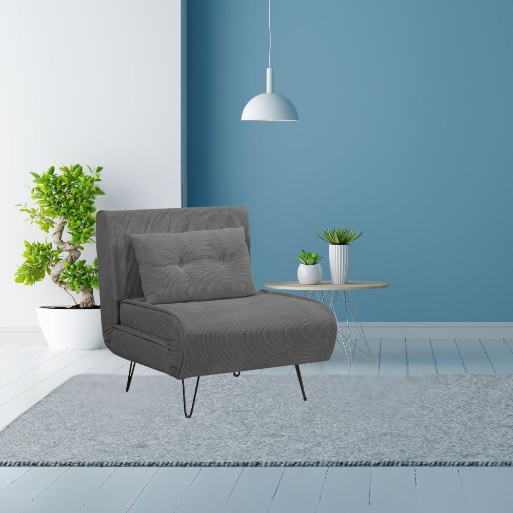 Poltrona letto senza braccioli colore grigio scuro Quarzo