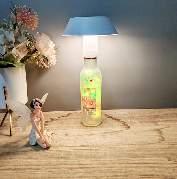 Dotykowa lampa butelkowa do wina, ściemniana, 3 kolory, bez paska świetlnego, do restauracji, baru, biała, 13 x 9 cm